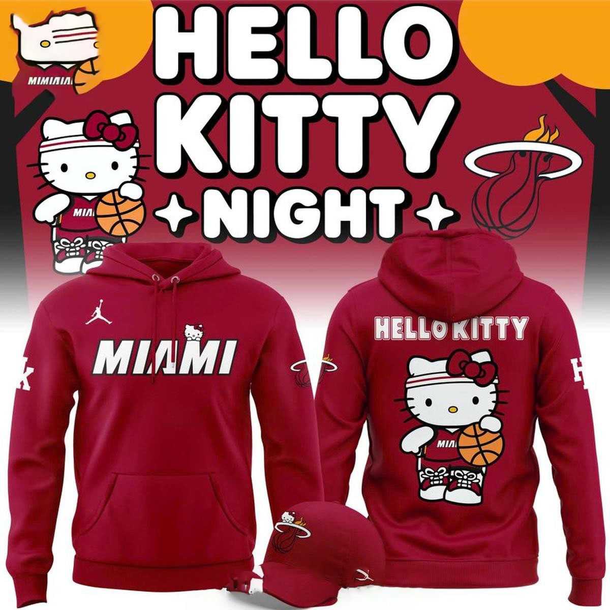 Miami Heat Hello Kitty 2026 Amazing Night Hoodie Tee Miami Heat Hello Kitty 2026 Amazing Night Hoodie Tee