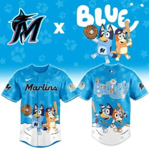 Miami Marlins Bluey Night Limited Baseball Jersey
