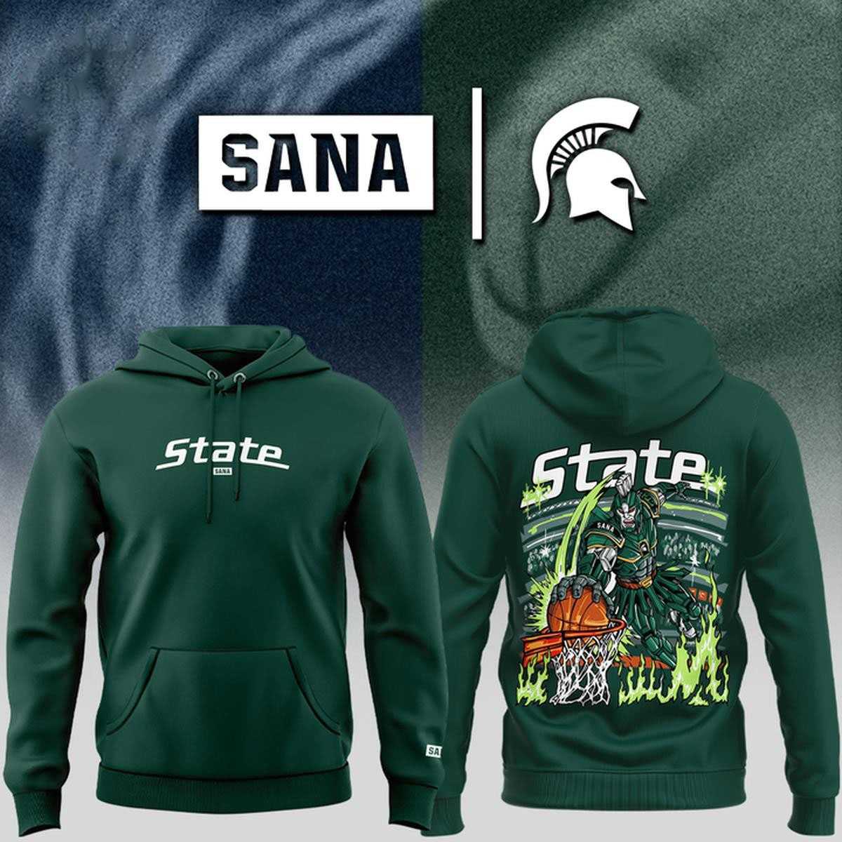 Michigan State Spartans Men’s Basketball 2026 S A N A Hoodie Tee Michigan State Spartans Men’s Basketball 2026 S A N A Hoodie Tee