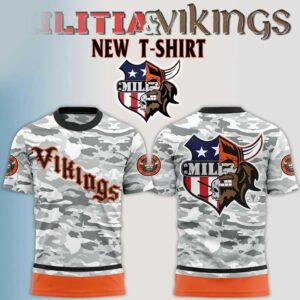 Militia and Vikings Hockey 2026 New Camo Hoodie Tee