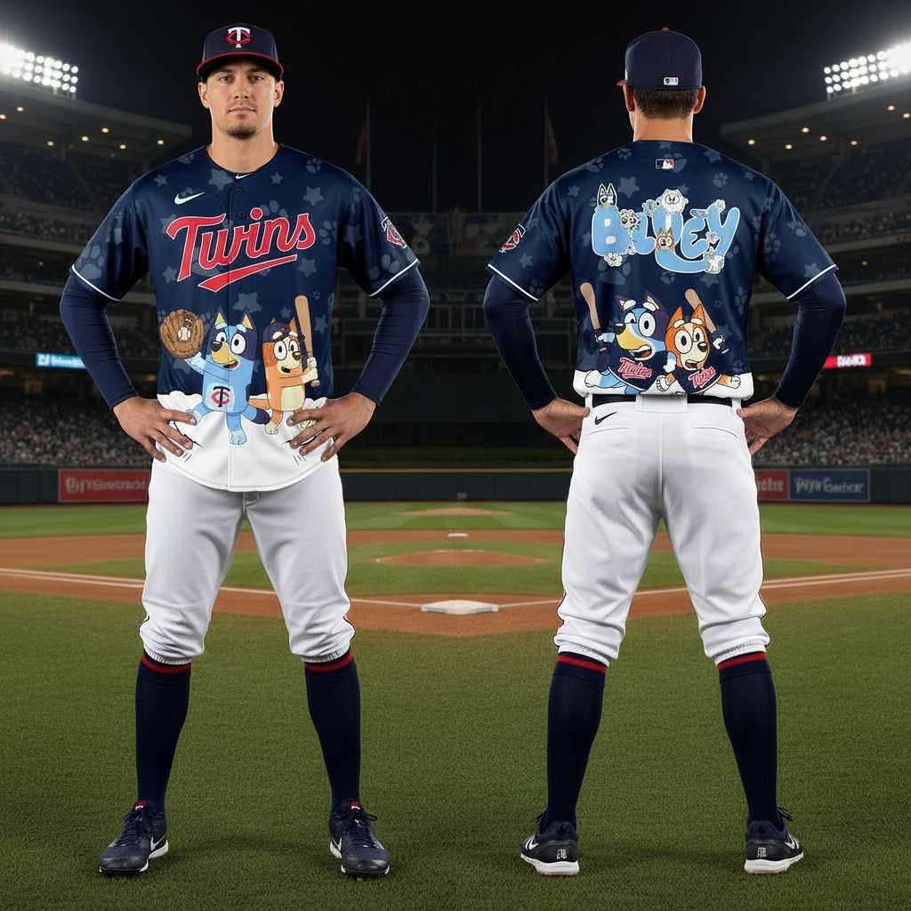 Minnesota Twins Bluey Night Limited Baseball Jersey Minnesota Twins Bluey Night Limited Baseball Jersey