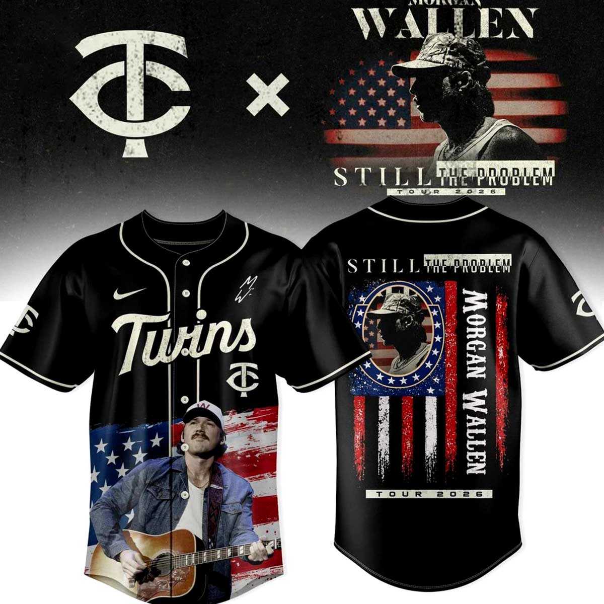 Minnesota Twins Morgan Wallen Still The Problem Tour 2026 Baseball Jersey