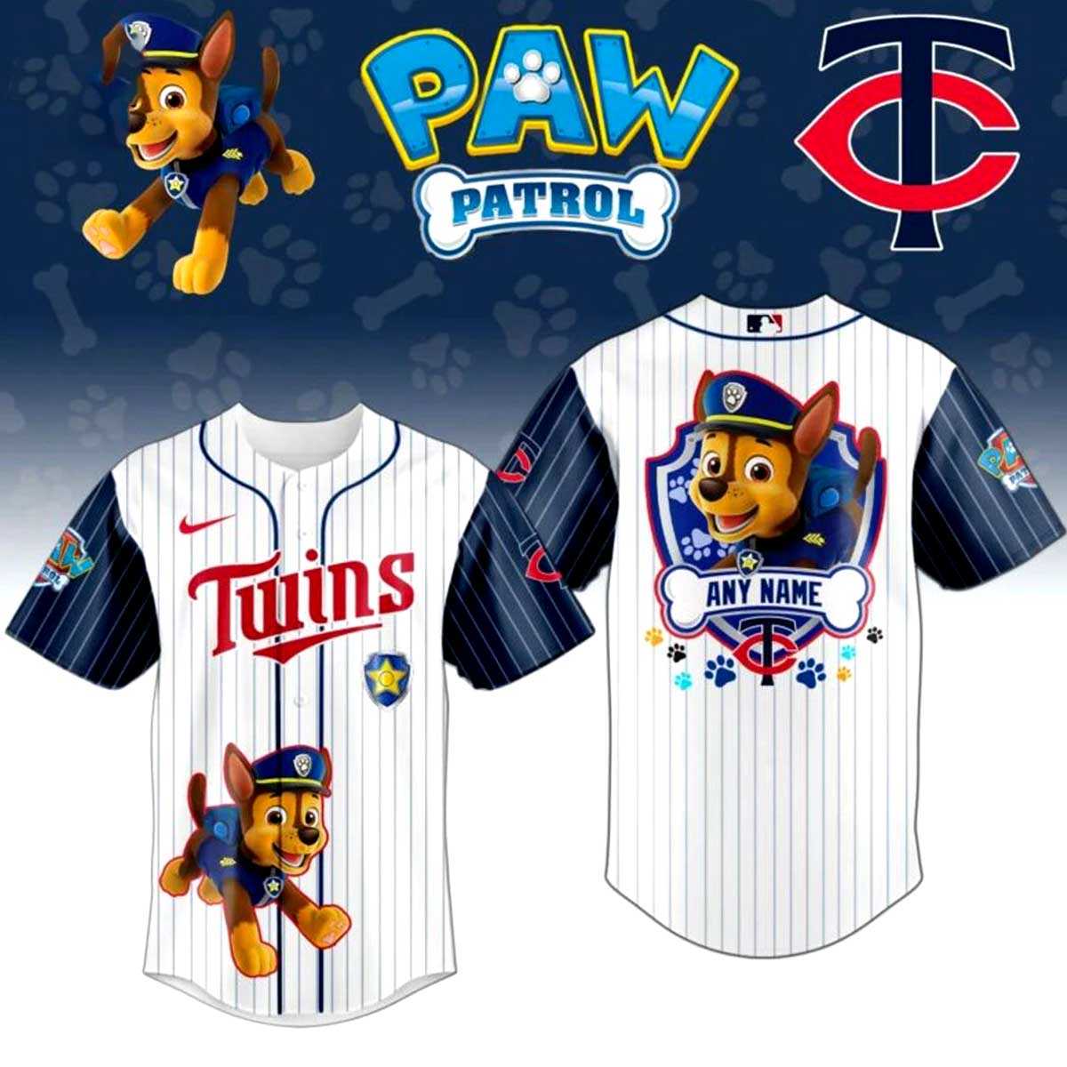 Minnesota Twins Paw Patrol Night Edition Baseball Jersey