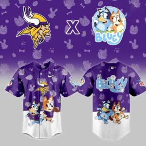 Minnesota Vikings Bluey Night Baseball Jersey
