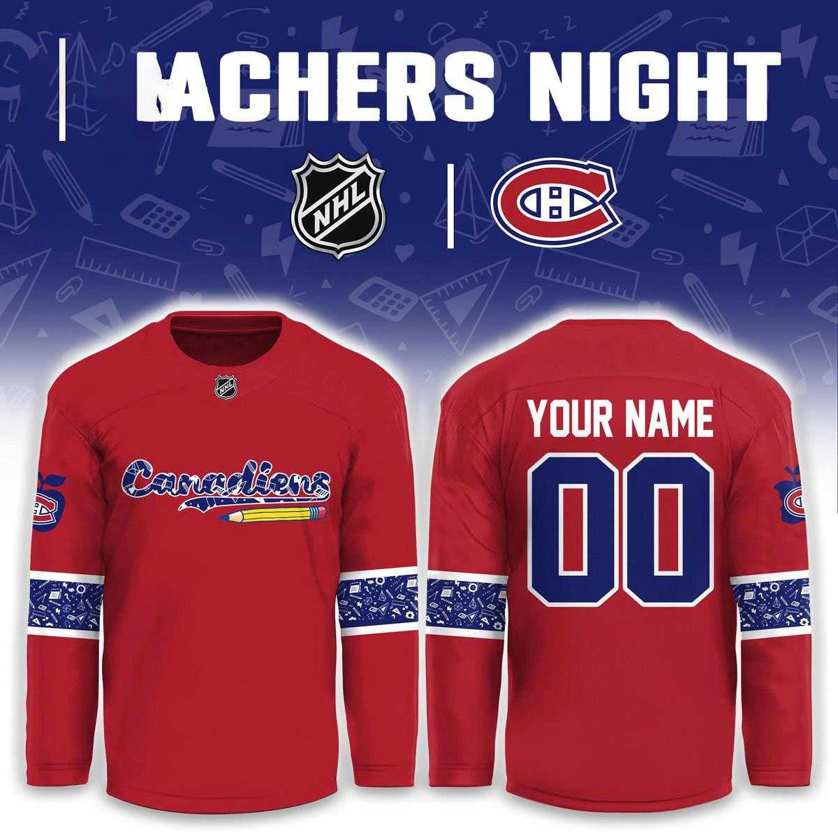 Montreal Canadiens Teacher Appreciation 2026 Night Hockey Jersey