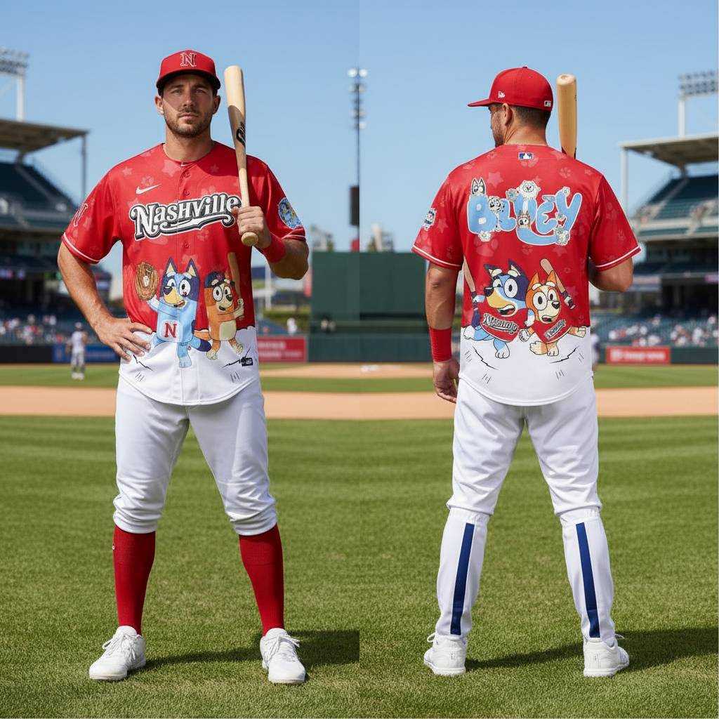 Nashville Sounds Bluey Night Limited Edition Baseball Jersey