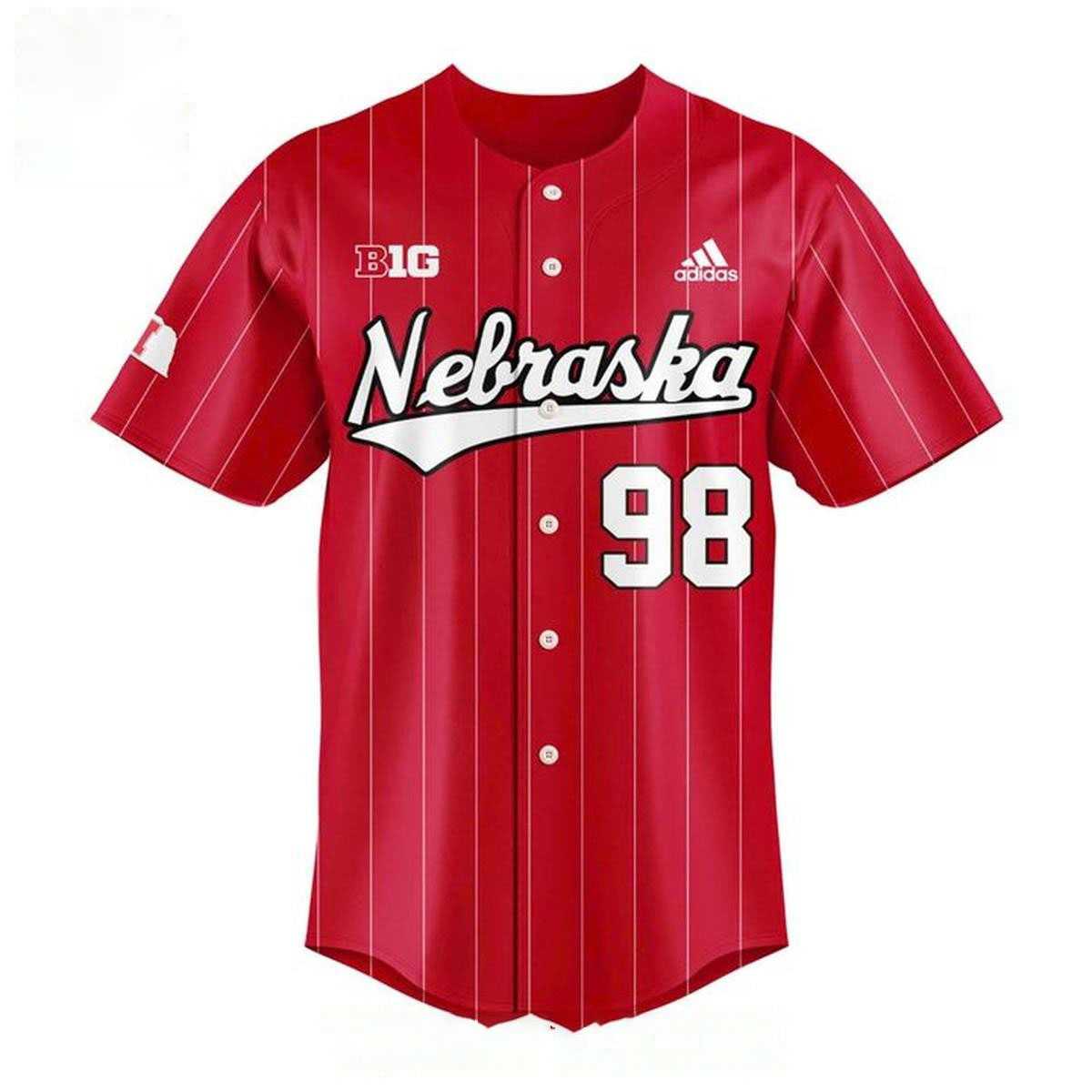 Nebraska Cornhuskers Jordyn Bahl Full Button Pinstripe 2026 Baseball Jersey Nebraska Cornhuskers Jordyn Bahl Full Button Pinstripe 2026 Baseball Jersey