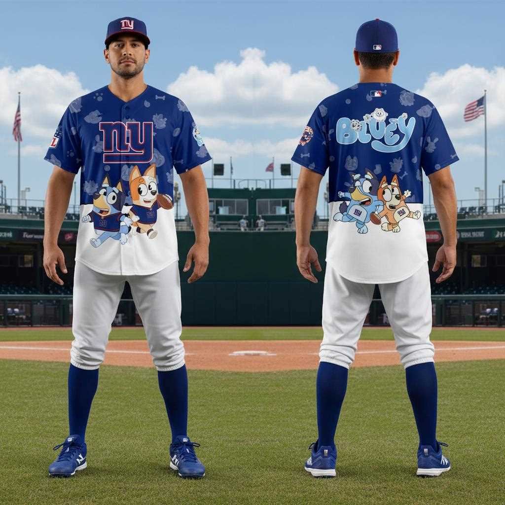 New York Giants Bluey Night Baseball Jersey