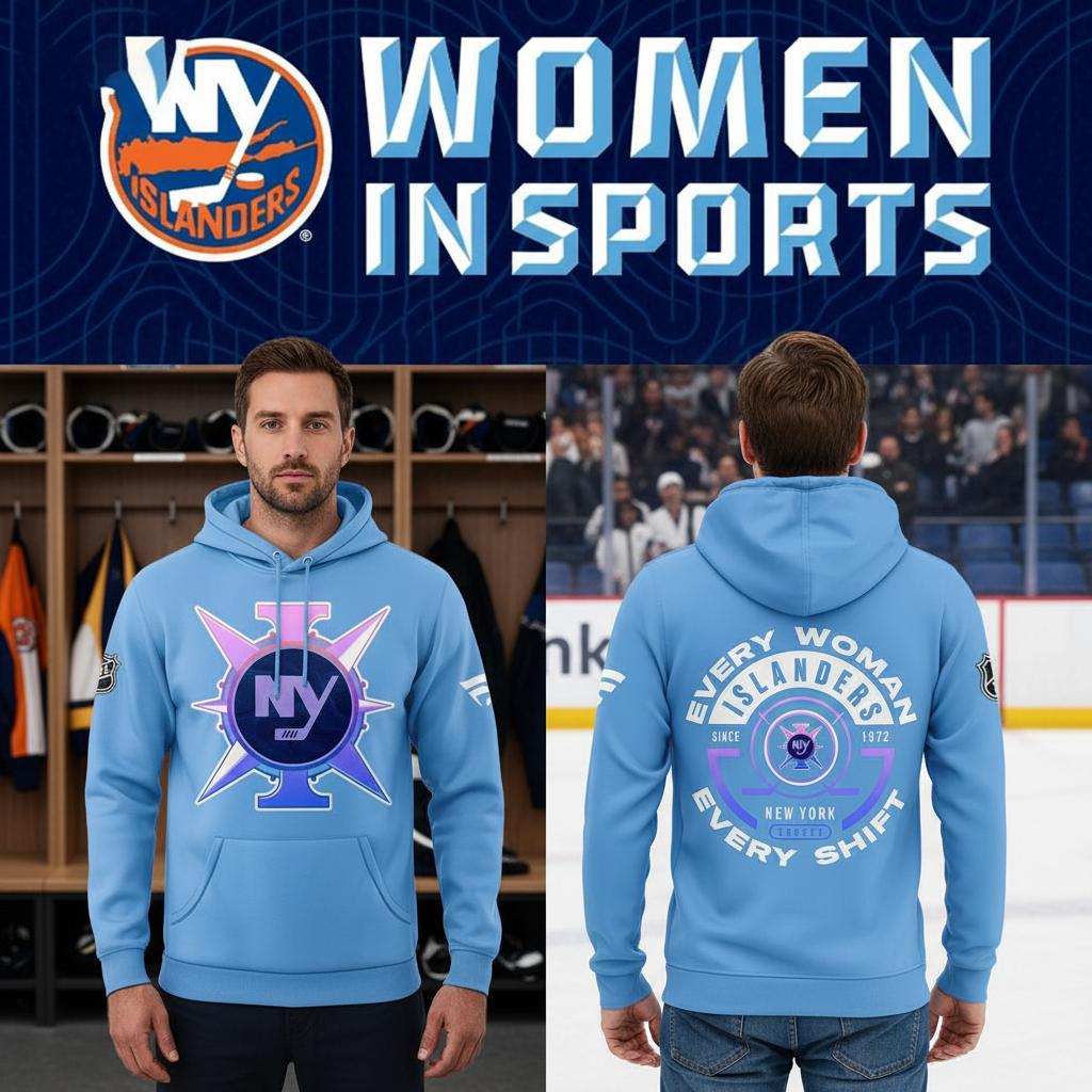 New York Islanders Celebrating Women In Sports 2026 Night Hoodie Tee
