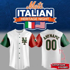 New York Mets 2026 Italian Heritage Night Custom Baseball Jersey 1