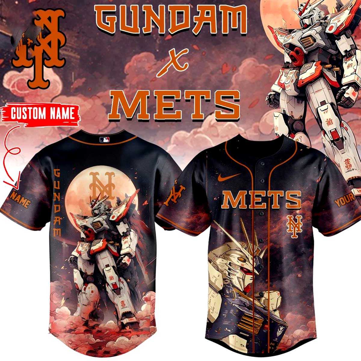 New York Mets GUNDAM Edition Baseball Jersey