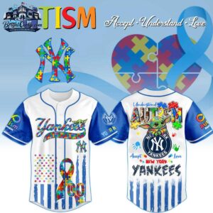 New York Yankees Autism Awareness Baby Grogu Jersey