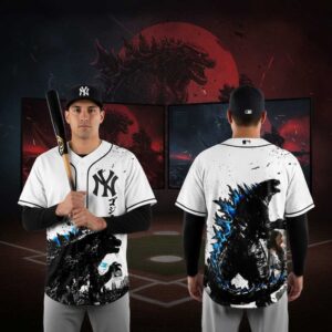 New York Yankees Godzilla Monster Baseball Jersey 5