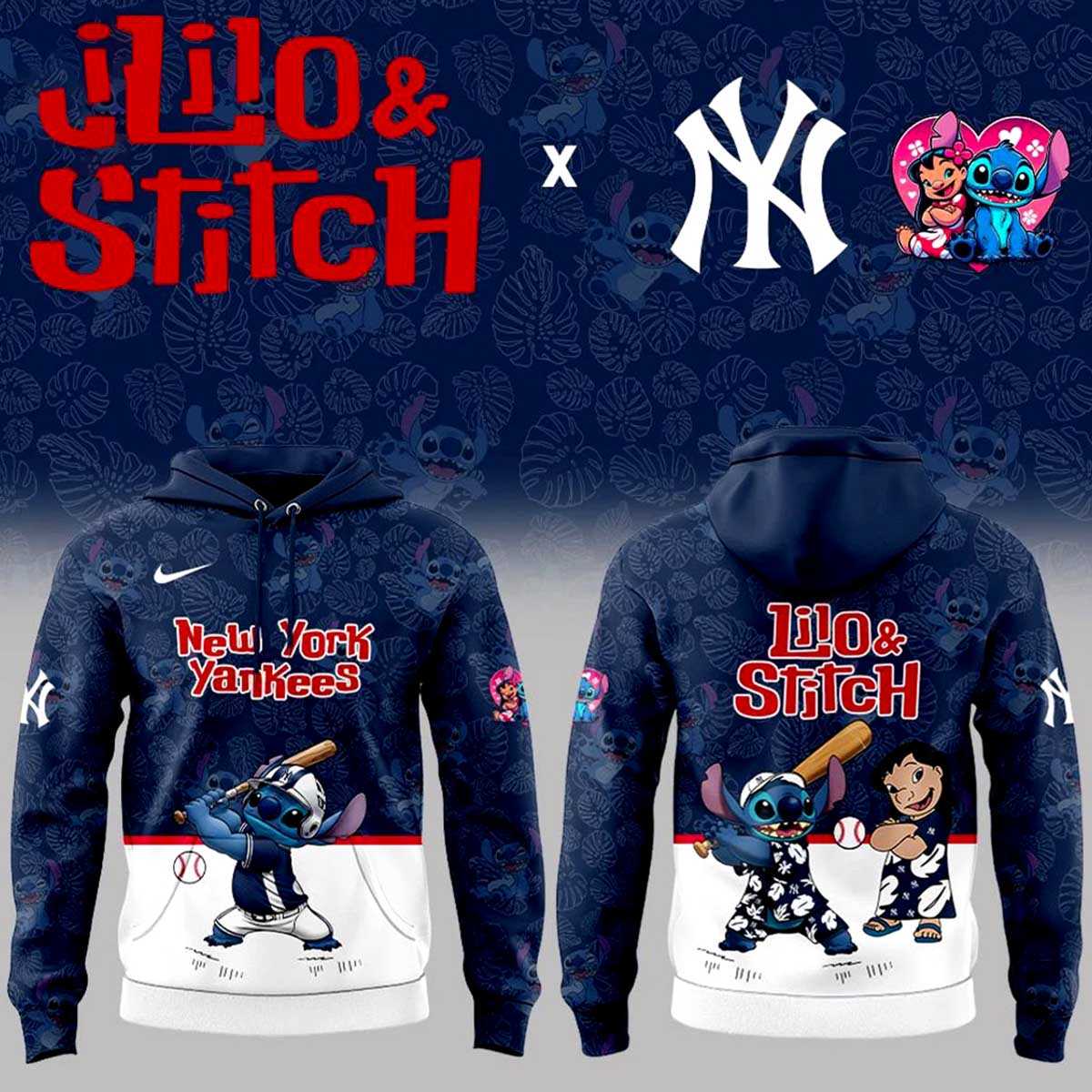 New York Yankees Lilo Stitch Night 2026 Edition Hoodie New York Yankees Lilo Stitch Night 2026 Edition Hoodie