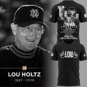 Notre Dame Fighting Irish Legacy Of Lou Holtz 1937-2026 Tee Hoodie