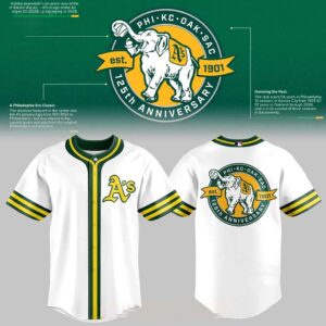 Oakland Athlerics 125th Anniversary 1901-2026 White Jersey
