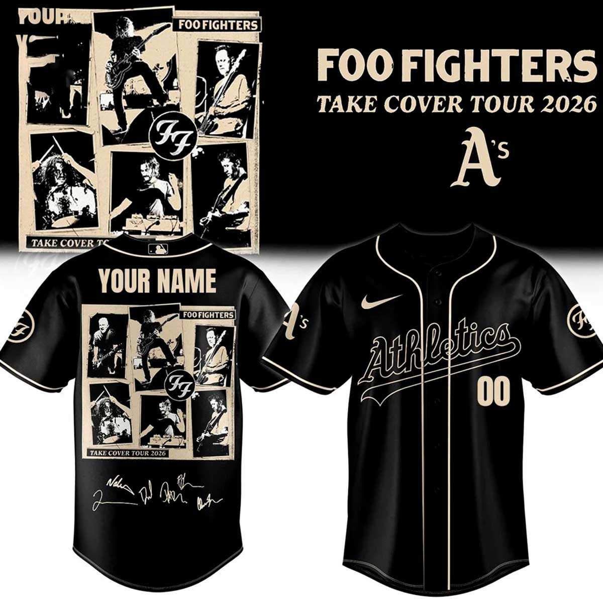 Oakland Athletics Foo Fighters Take Cover Tour 2026 Baseball Jersey
