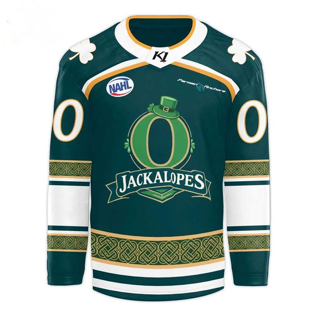 Odessa Jackalopes Happy St Patrick’s Day 2026 Custom Hockey Jersey