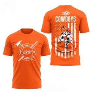 Oklahoma State Cowboys Firefighters Baseball Night 2026 Orange Hoodie Tee