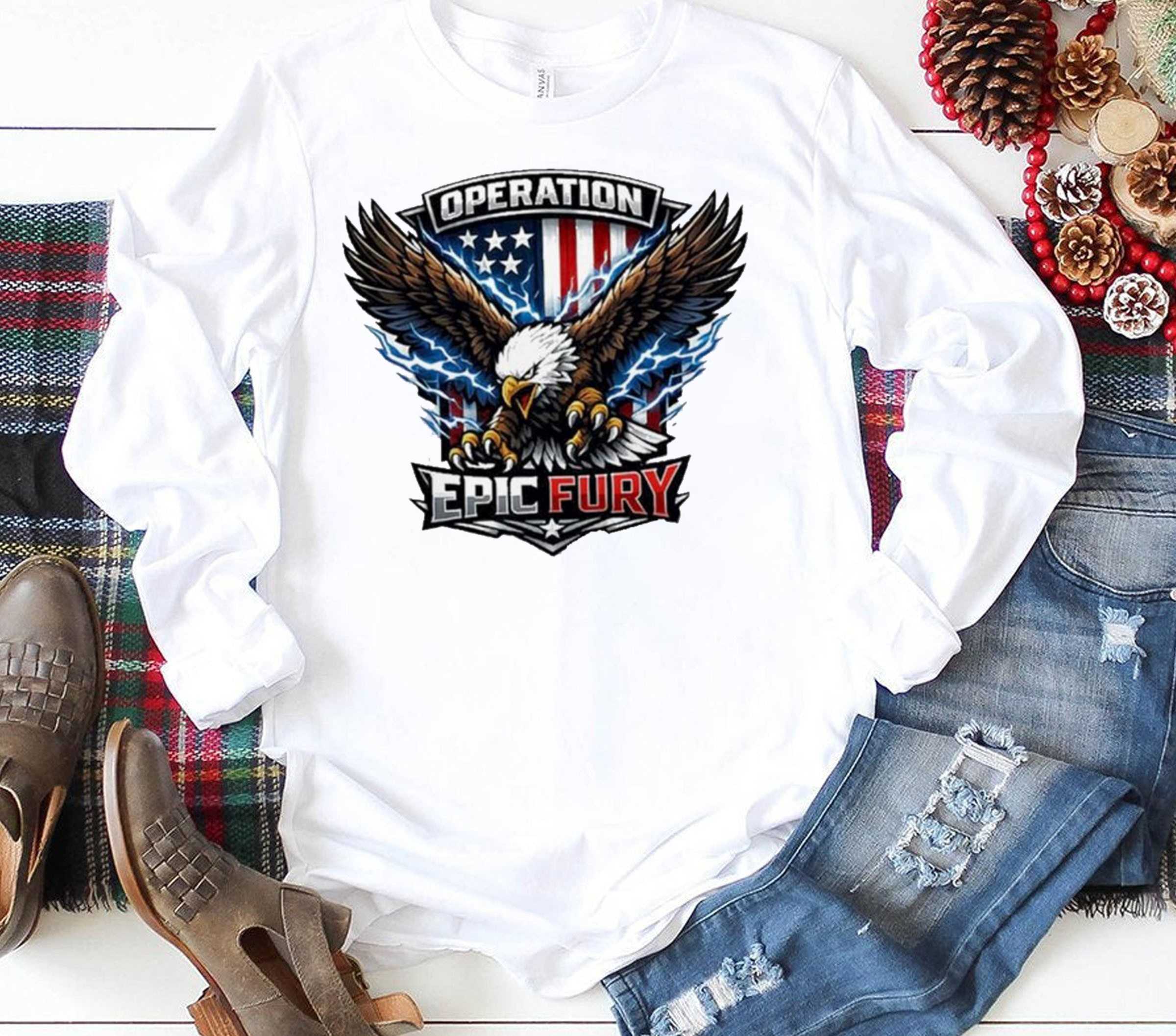 Operation Epic Fury Cinematic Patriotic Lightning Shirt