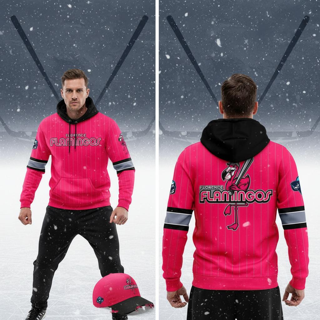 Pee Dee IceCats Florence Flamingos Warm Up Game 2026 Hoodie Tee