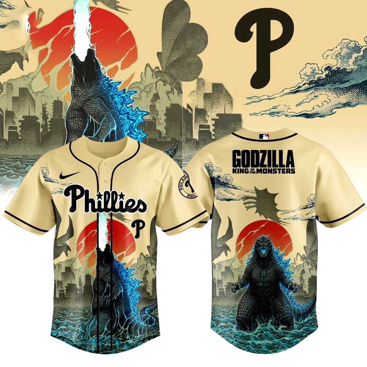 Philadelphia Phillies Godzilla King of The Monsters Baseball Jersey