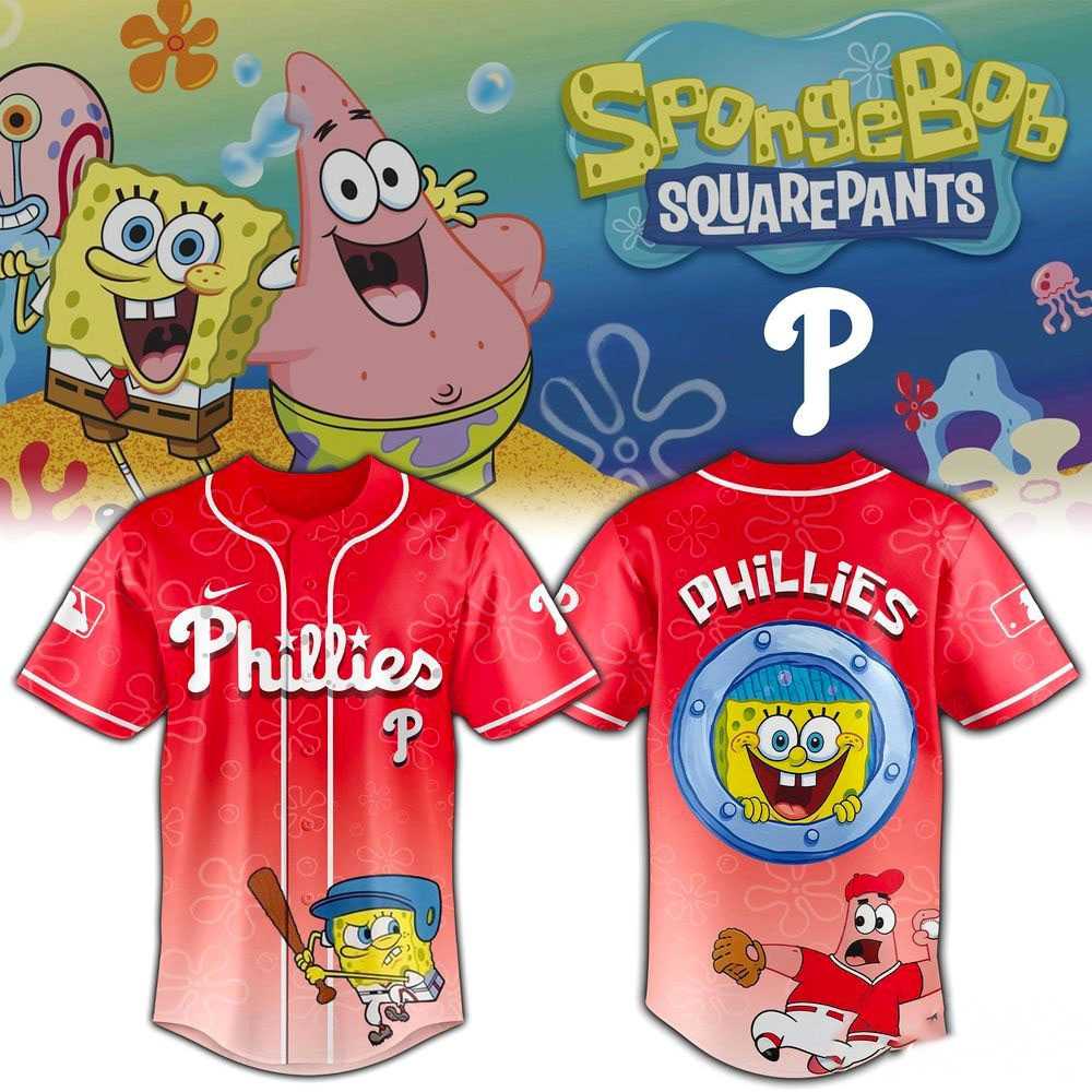 Phillies SpongeBob SquarePants MLB All Teams Home Run Baseball Jersey
