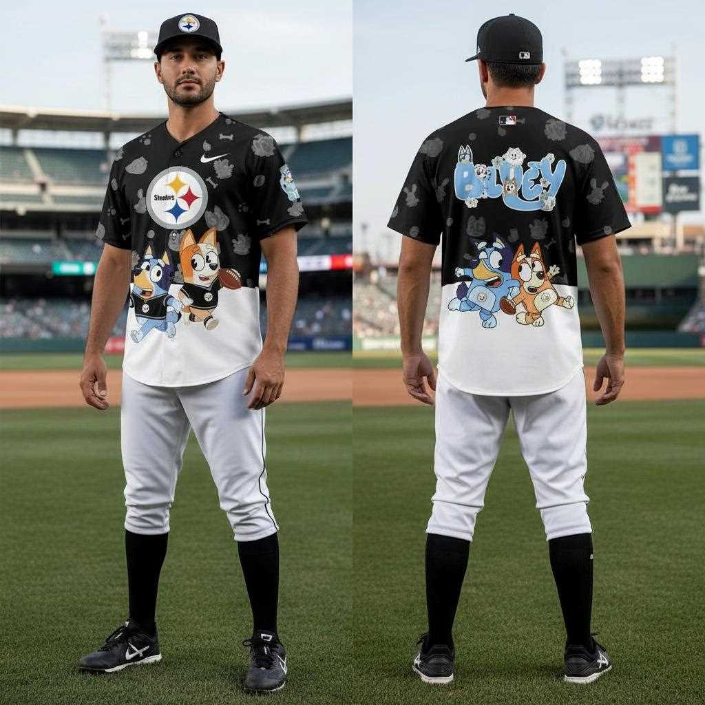 Pittsburgh Steelers Bluey Night Baseball Jersey