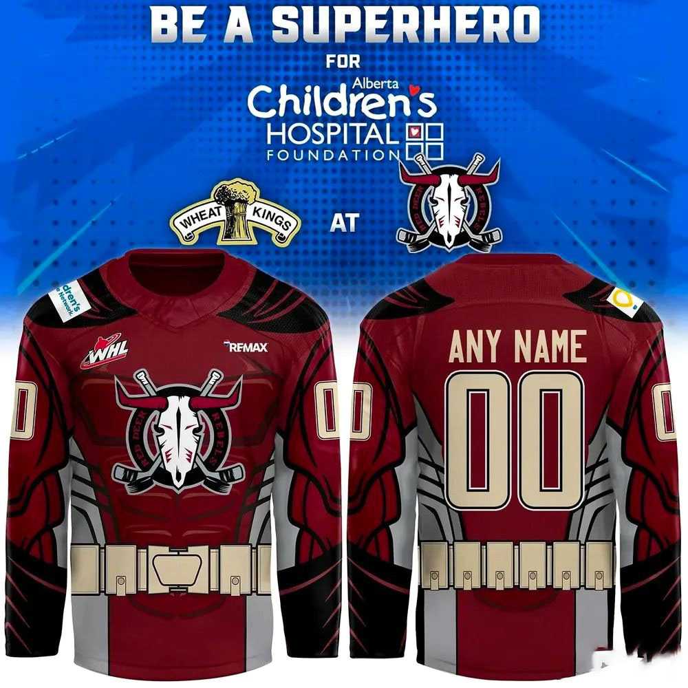 Red Deer Rebels Be A Superhero 2026 Limited Hockey Jersey