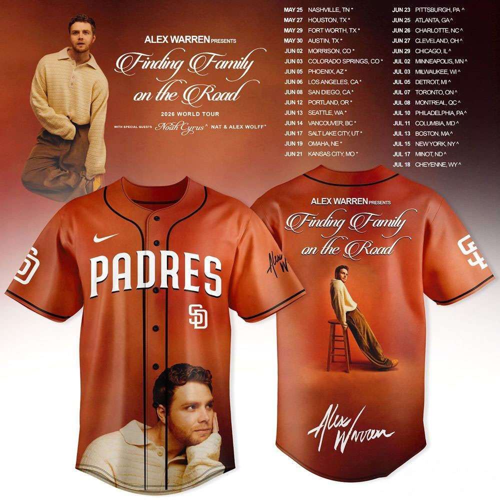 San Diego Padres Alex Warren Finding Family on the Road Tour 2026 Jersey