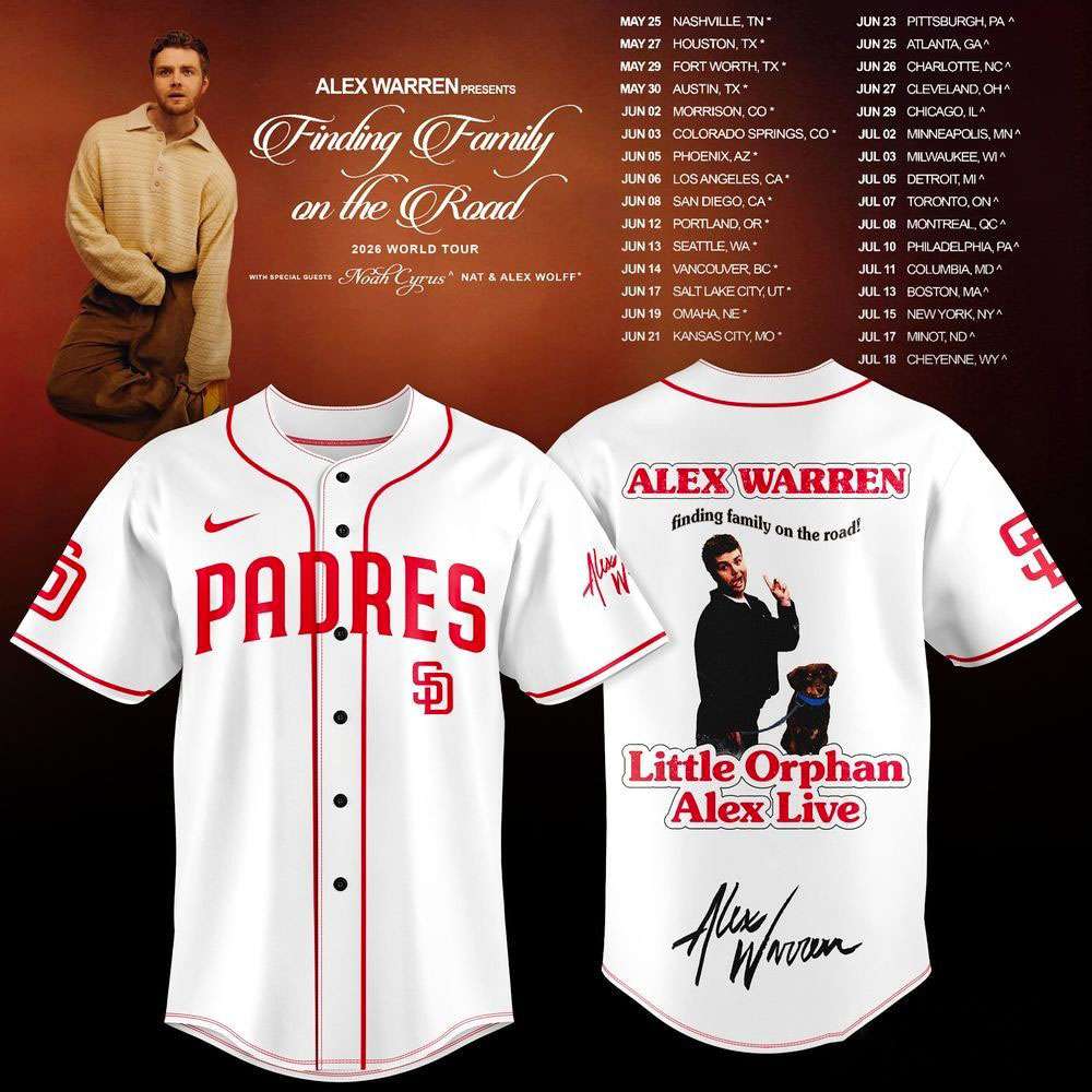 San Diego Padres Alex Warren Finding Family on the Road Tour White 2026 Jersey