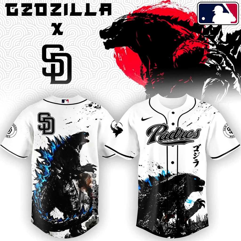 San Diego Padres Godzilla Monster Baseball Jersey San Diego Padres Godzilla Monster Baseball Jersey