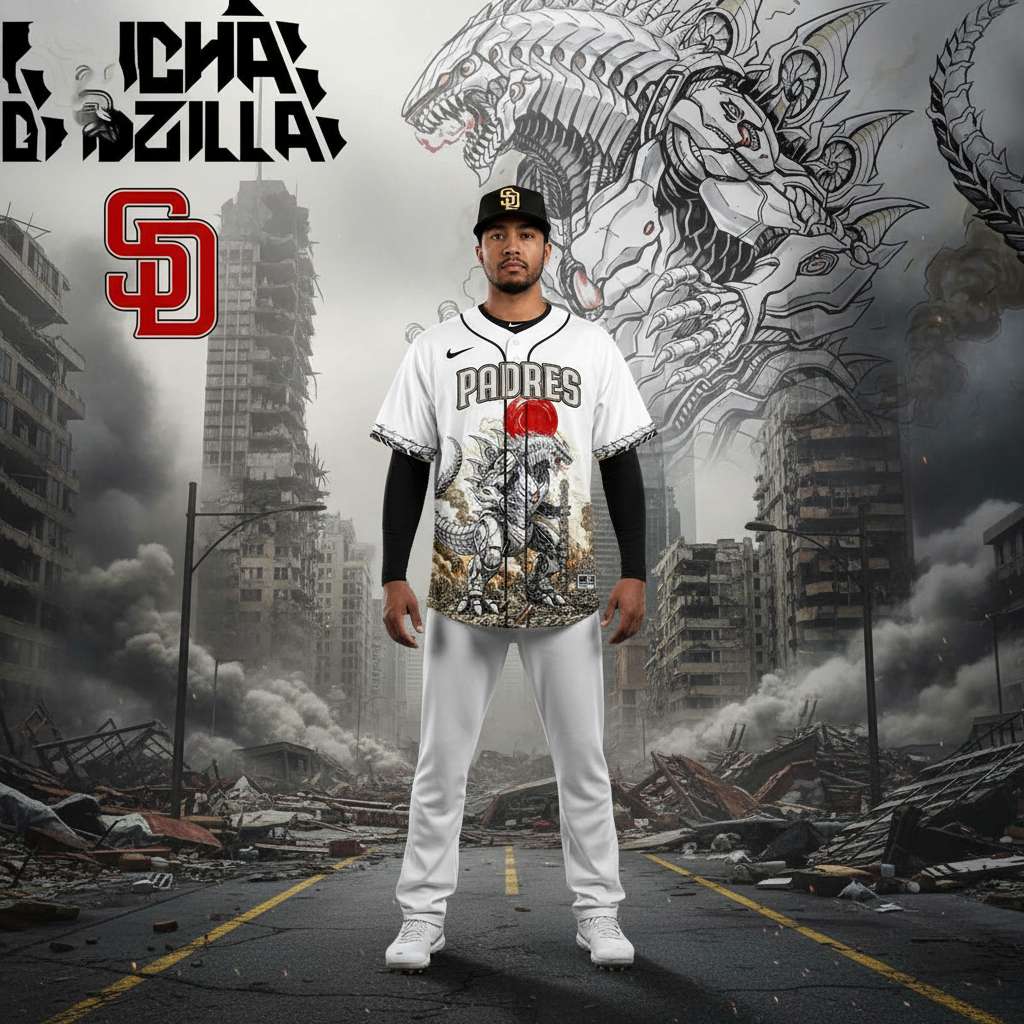 San Diego Padres MechaGodzilla Monster Edition Baseball Jersey