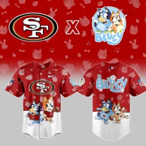 San Francisco 49ers Bluey Night Baseball Jersey