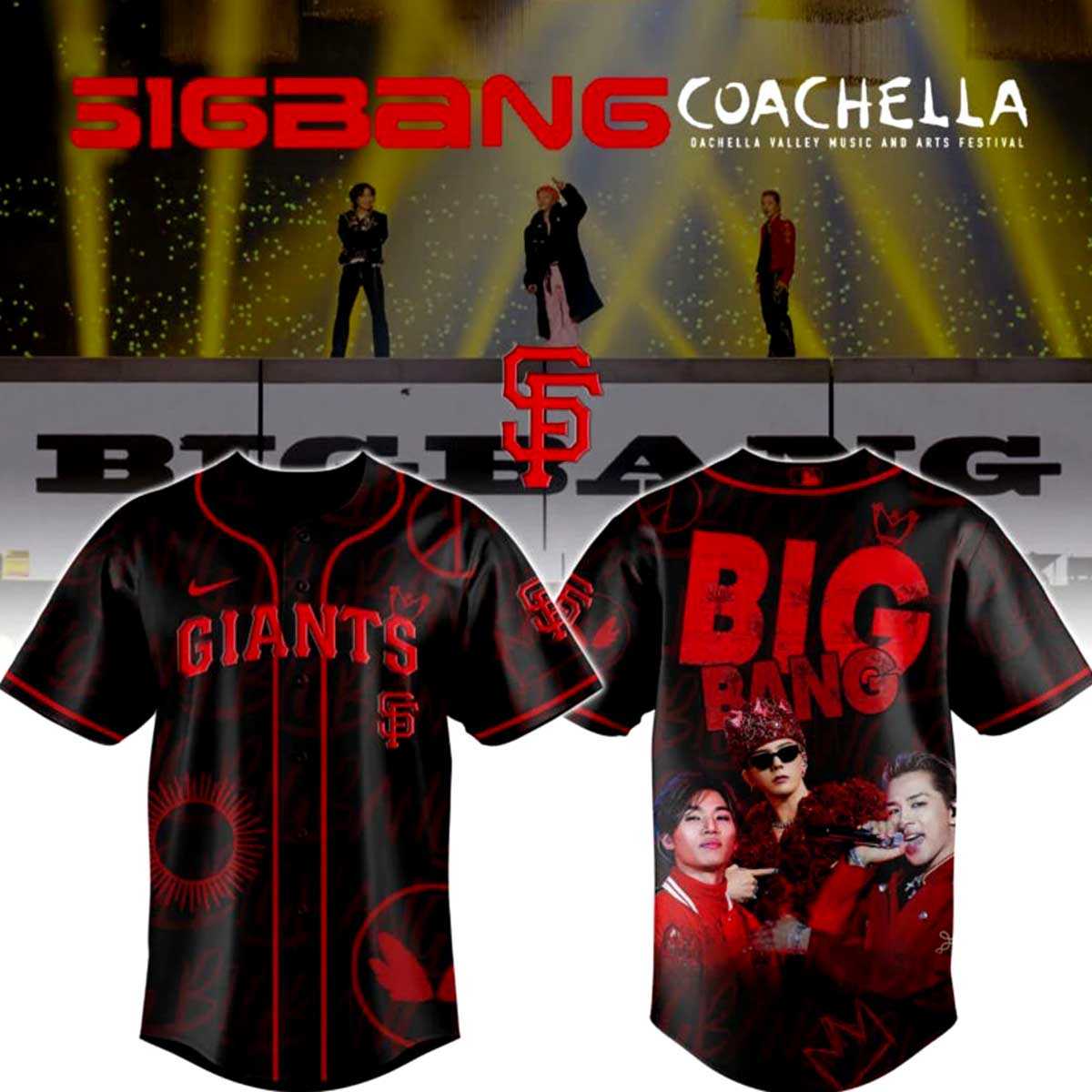 San Francisco Giants BigBang Coachella Valley Music and Arts Festival Coachella Baseball Jersey