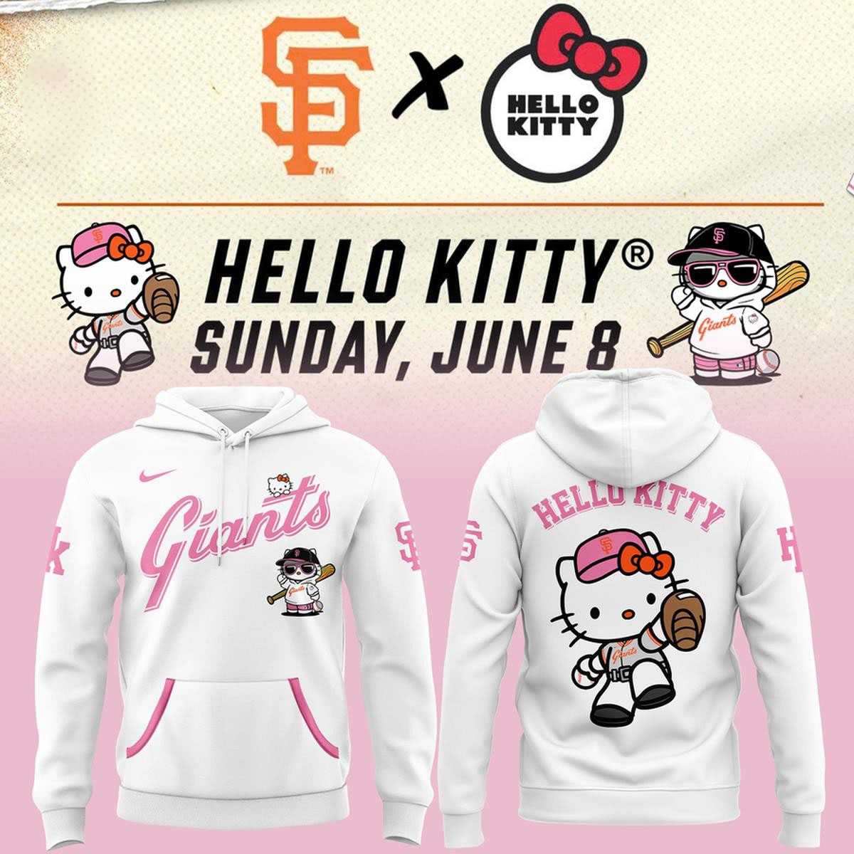 San Francisco Giants Hello Kitty The White Night 2026 Hoodie Tee San Francisco Giants Hello Kitty The White Night 2026 Hoodie Tee