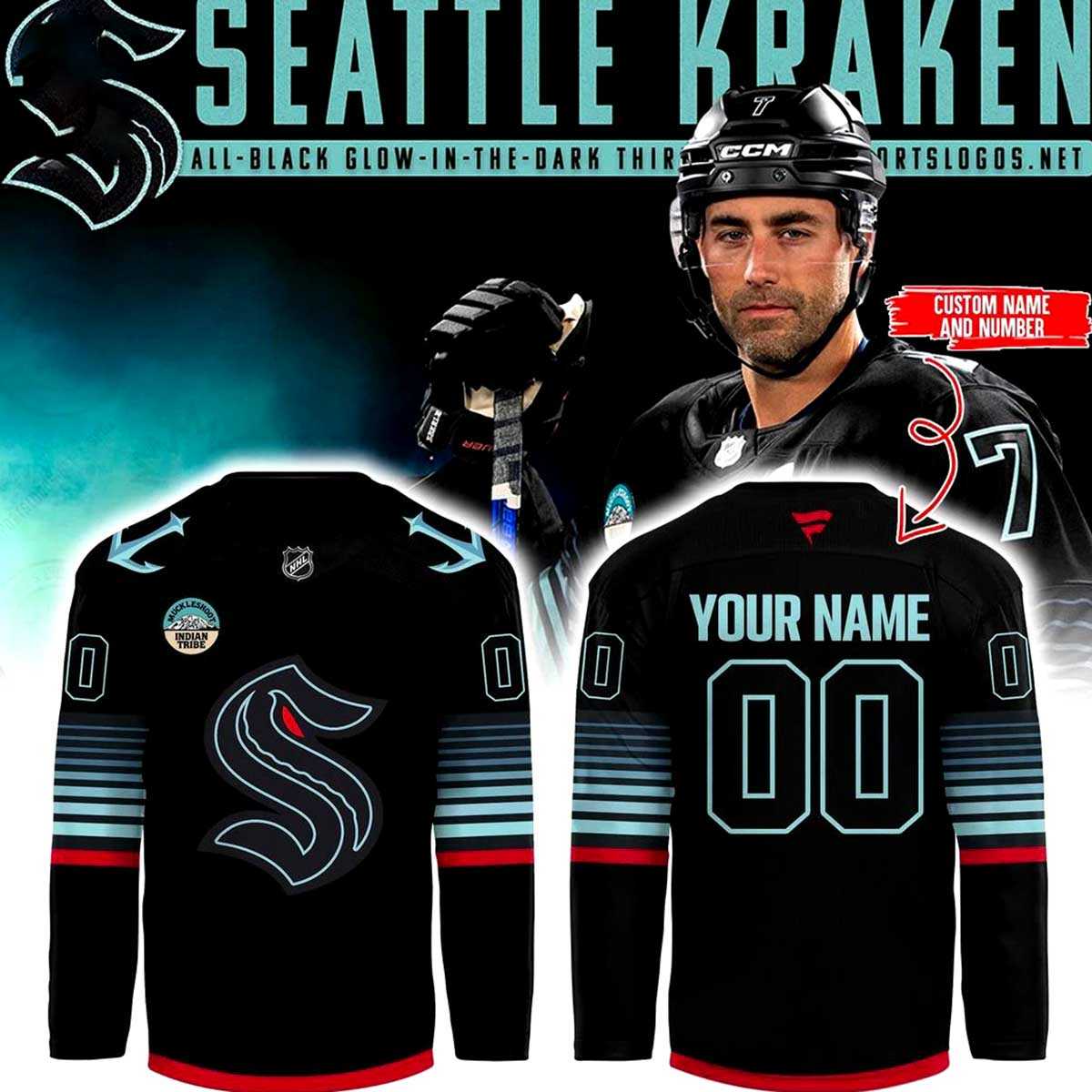 Seattle Kraken New Third Custom Name Jersey