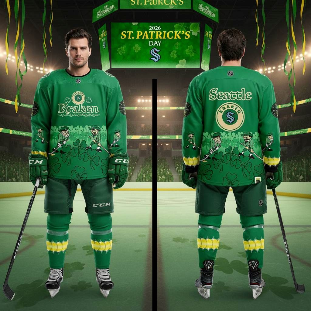 Seattle Kraken St Patrick’s Day 2026 Exclusive Hockey Jersey