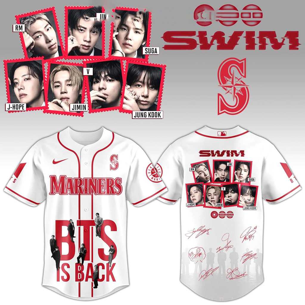 Seattle Mariners Celebrate BTS Is Back Swim Jersey Seattle Mariners Celebrate BTS Is Back Swim Jersey