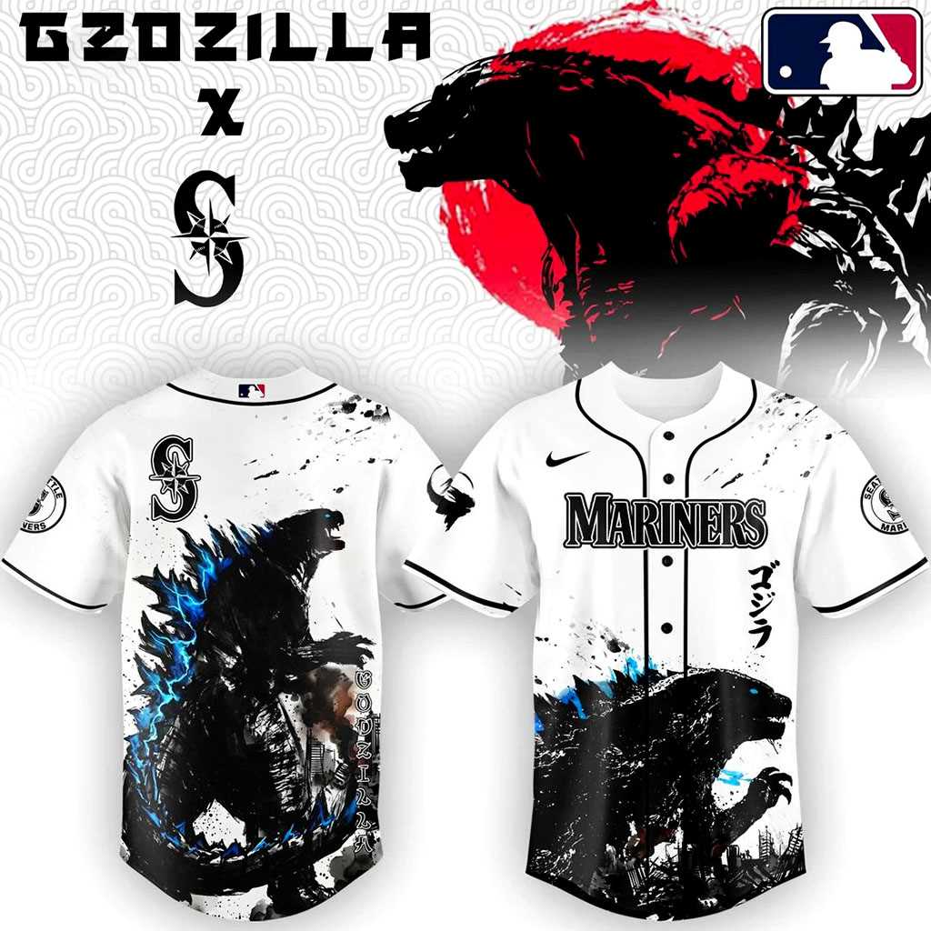 Seattle Mariners Godzilla Monster Baseball Jersey Seattle Mariners Godzilla Monster Baseball Jersey