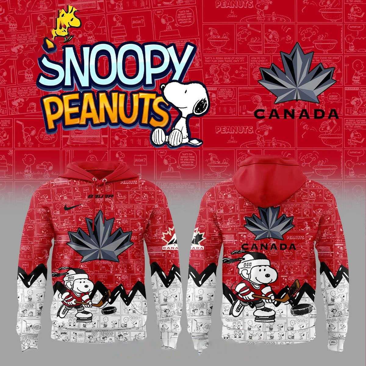 Snoopy Peanuts Canada Hockey Team Night 2026 National Pride Tee Hoodie Snoopy Peanuts Canada Hockey Team Night 2026 National Pride Tee Hoodie