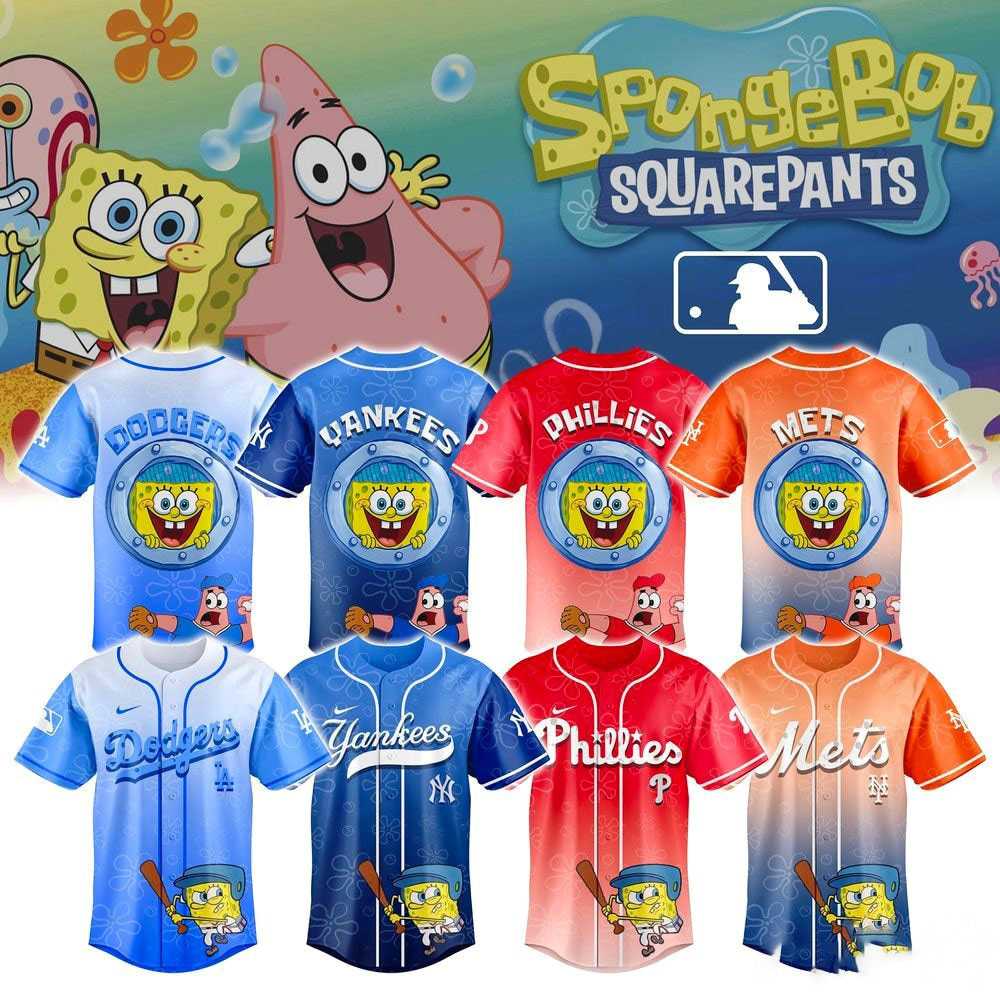 SpongeBob SquarePants MLB All Teams Home Run Baseball Jersey SpongeBob SquarePants MLB All Teams Home Run Baseball Jersey