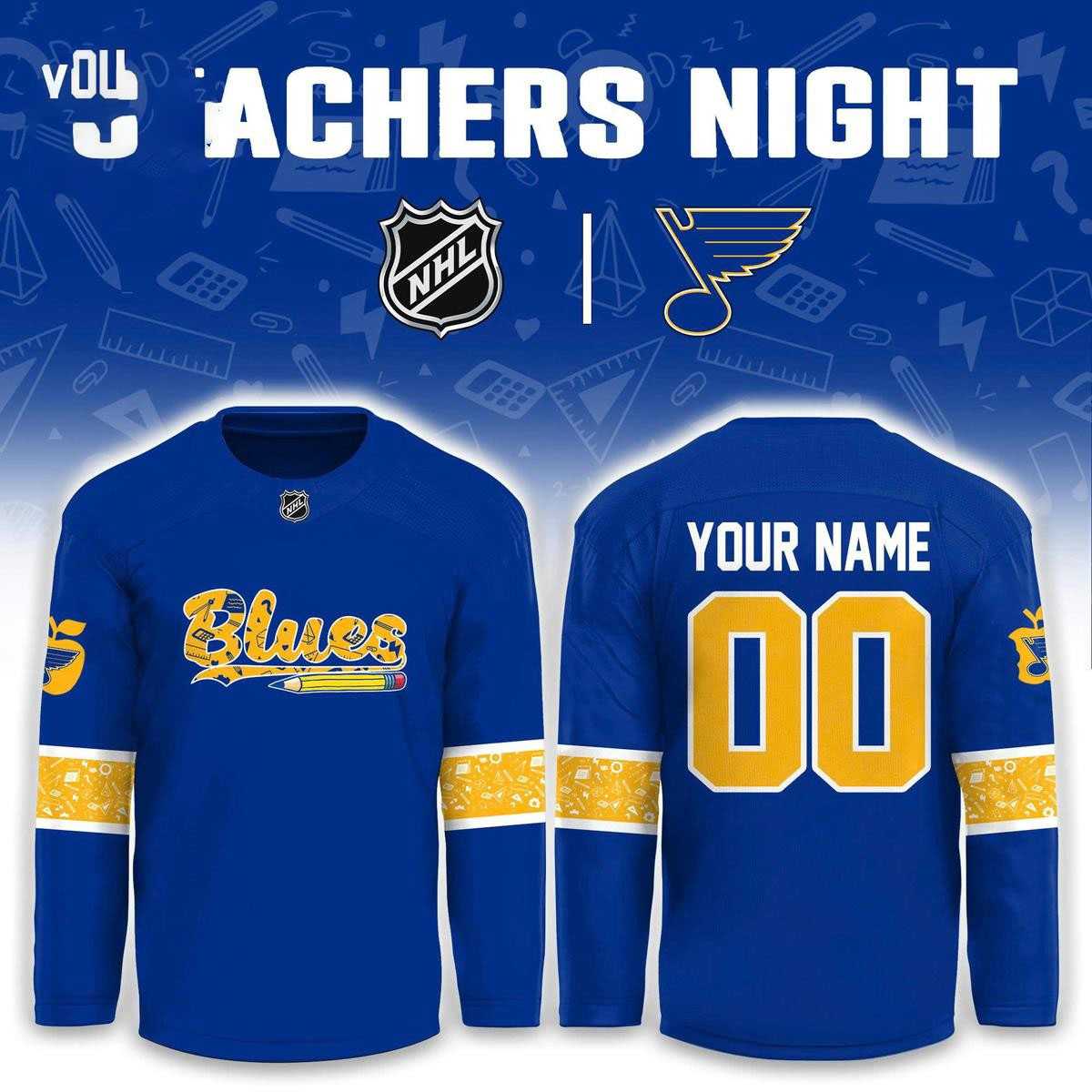 St Louis Blues Teacher Appreciation 2026 Night Hockey Jersey