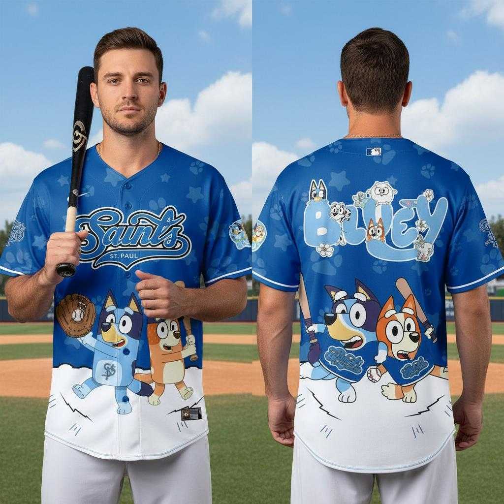St Paul Saints Bluey Night Limited Baseball Jersey St Paul Saints Bluey Night Limited Baseball Jersey