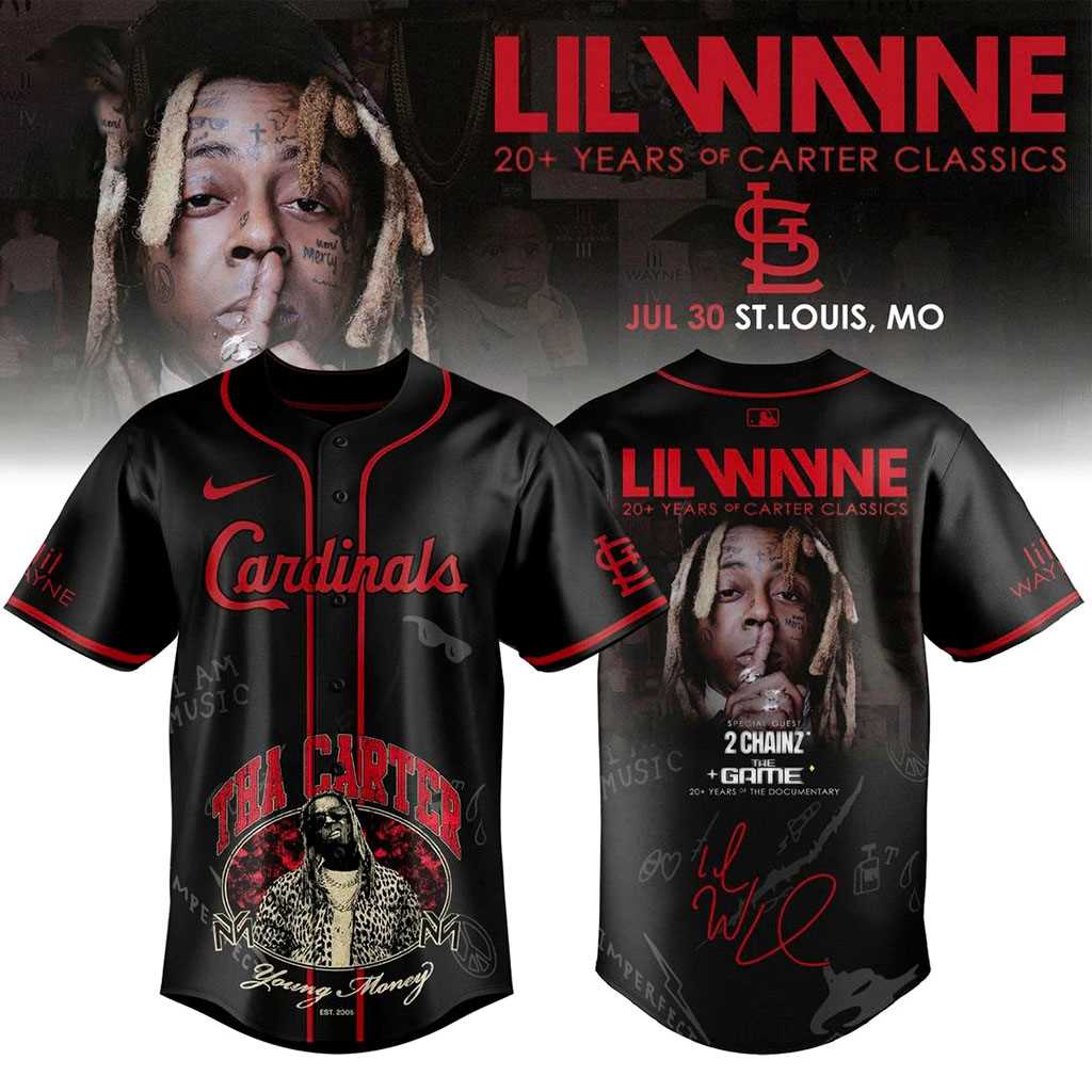 StLouis Cardinals Lil Wayne 20+ Years of Carter Classics Tour Edition Baseball Jersey StLouis Cardinals Lil Wayne 20+ Years of Carter Classics Tour Edition Baseball Jersey