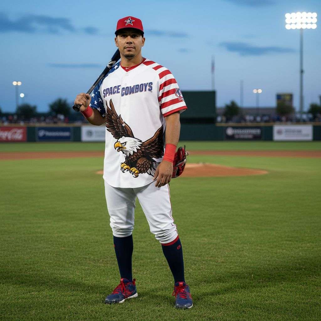 Sugar Land Space Cowboys America 250th Anniversary Baseball Jersey Sugar Land Space Cowboys America 250th Anniversary Baseball Jersey