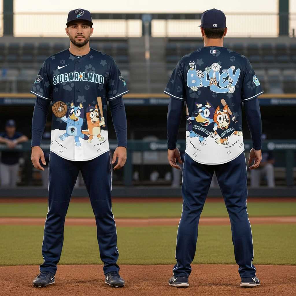 Sugar Land Space Cowboys Bluey Night Limited Baseball Jersey Sugar Land Space Cowboys Bluey Night Limited Baseball Jersey