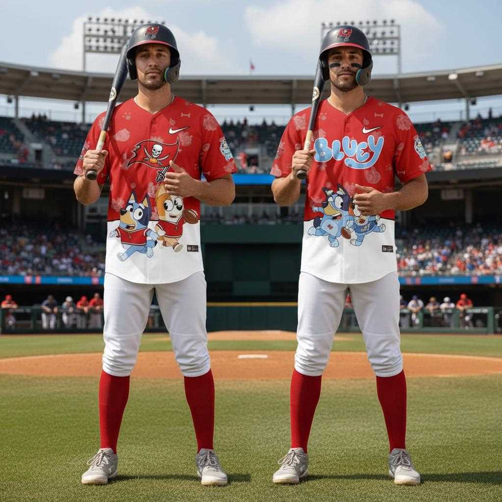 Tampa Bay Buccaneers Bluey Night Baseball Jersey Tampa Bay Buccaneers Bluey Night Baseball Jersey