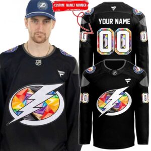 Tampa Bay Lightning Celebrating Pride Night 2026 Custom Hockey Jersey