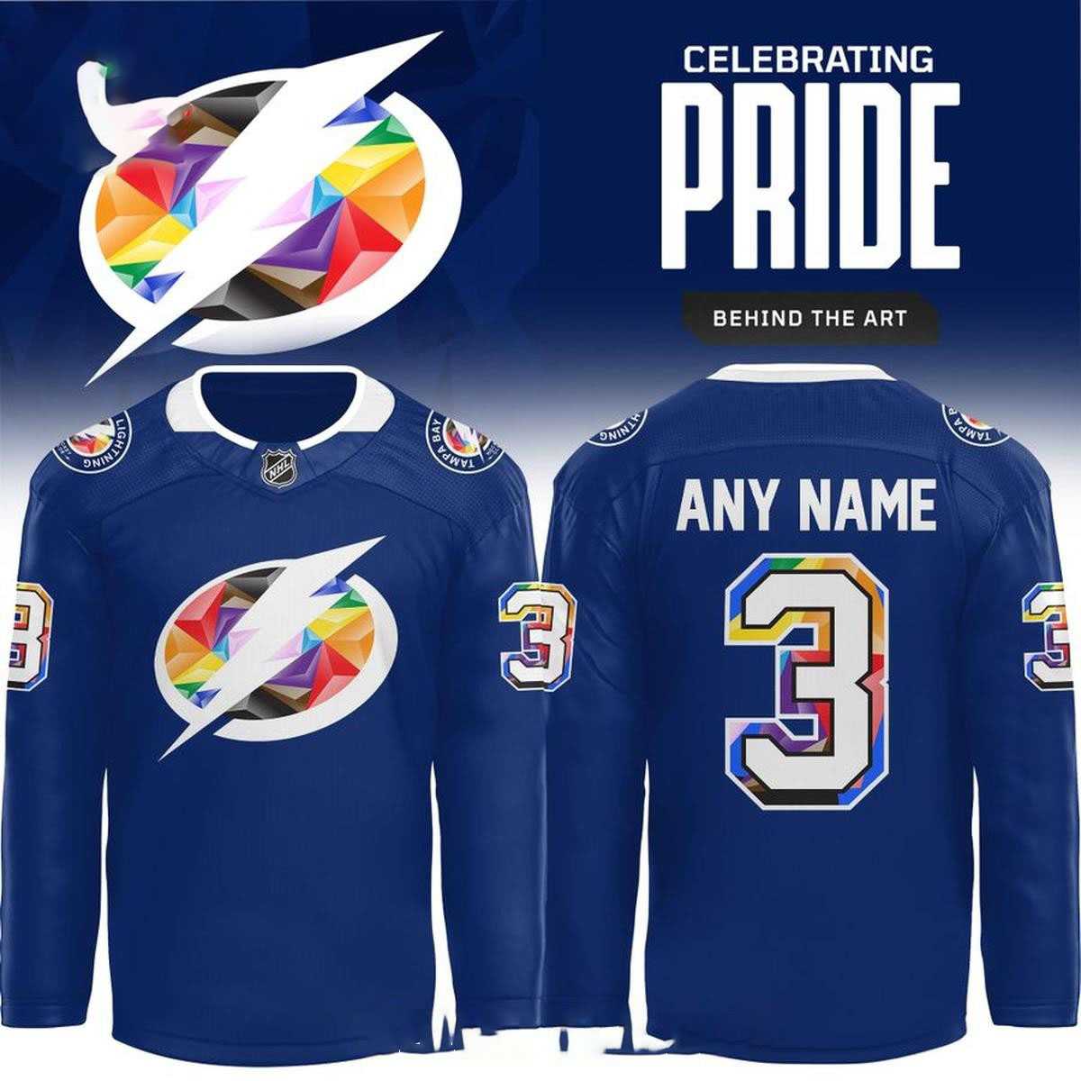 Tampa Bay Lightning Pride Night 2026 Custom Hockey Jersey